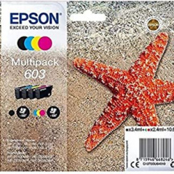 Epson Multipack 603 Etoile de Mer, Cartouches d'encre d'origine, 4 couleurs : Noir, Cyan, Magenta, Jaune, XP-2100 XP-2150 XP-3100 XP-3150 XP-4100 XP-4150 WF-2810DWF WF-2820 WF-2840 WF-2850DWF WF-2870
